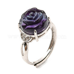 Adjustable Natural Fluorite Finger Rings&nbsp;RJEW-Z004-03P