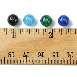 64個 4色 丸型イミテーションキャットアイ樹脂ビーズ  グリッターパウダー付き  ミックスカラー  8mm  穴：1.6~1.8mm  16個/カラー&nbsp;RESI-FS0001-66A