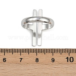 女性用304ステンレススチールカフリング  ステンレス鋼色  usサイズ7 1/4(17.5mm)&nbsp;RJEW-L133-04P