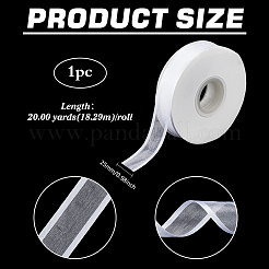 縫製装飾用のシフォンレーストリム  ホワイト  1インチ（25mm）  約20.00ヤード（18.29m）/ロール&nbsp;OCOR-WH0112-015B