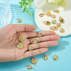 20Pcs 10 Styles Alloy Enamel Pendants&nbsp;FIND-TA0009-35