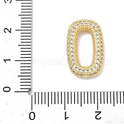 Brass Micro Pave Clear Cubic Zirconia Oval Linking Rings&nbsp;KK-H539-10G