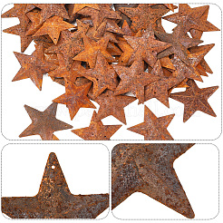60個 3スタイル スター 錆鉄 ビッグペンダント  ミックスカラー  38~47x39.5~47x4mm  穴：1~1.2mm&nbsp;IFIN-GF0001-13B