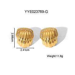 Shell Shape 304 Stainless Steel Stud Earrings&nbsp;ET6182-1