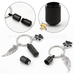 合金エナメルキーホルダー  304ステンレススチールリング付き  アンティークシルバー＆ステンレス鋼の色  6cm&nbsp;KEYC-NB00010