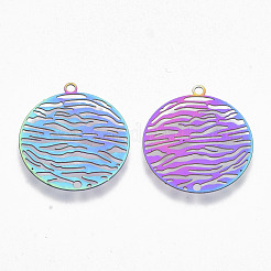 Ion Plating(IP) 201 Stainless Steel Filigree Pendants&nbsp;STAS-R102-11