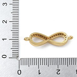 Rack Plating Brass Micro Pave Clear Cubic Zirconia Infinity Connector Charms&nbsp;KK-A234-079G