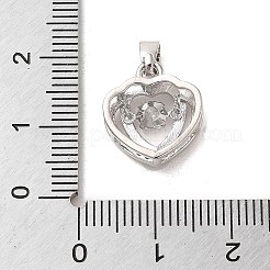 Brass Micro Pave Clear Cubic Zirconia Pendants&nbsp;KK-M275-45P
