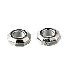 304ステンレススチールスペーサービーズ  ポリゴン  ステンレス鋼色  3x1mm  穴：1.5mm&nbsp;STAS-U048-02P