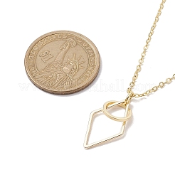Brass Round with Rhombus Pendant Necklace&nbsp;NJEW-JN04698