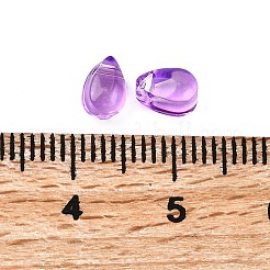 ガラスビーズ  ティアドロップ  ミディアム蘭  6x4x4mm  穴：1mm&nbsp;GLAA-D303-02G