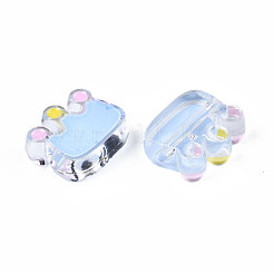 透明なアクリルビーズ  エナメル  クラウン  ミックスカラー  22x25x8mm  穴：2.5mm&nbsp;ACRC-S039-08
