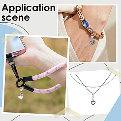 36Pcs 9 Styles Alloy Heart Pendant Decorations&nbsp;HJEW-GO00260