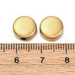 304ステンレススチールビーズ  イオンプレーティング（ip）  フラットラウンド  18KGP本金メッキ  10x4.5mm  穴：2.5mm&nbsp;STAS-C128-03B-G