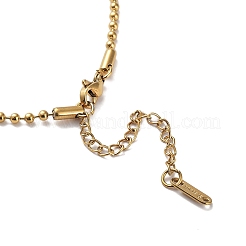 Ion Plating(IP) 304 Stainless Steel Ball Chain Necklace&nbsp;NJEW-D045-03G