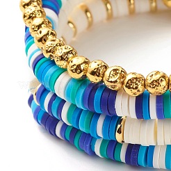 Polymer Clay Heishi Beads Bracelets Set&nbsp;BJEW-JB07242-02