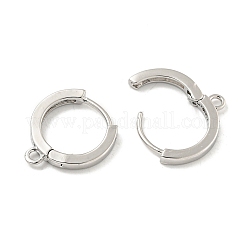 真鍮製のピアスパーツ  カドミウムフリー＆ニッケルフリー＆鉛フリー  リング  プラチナ  14x2mm  穴：1.5mm&nbsp;EJEW-L211-012B-P