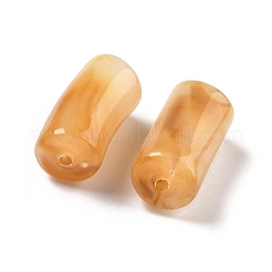 アクリル天然石風ビーズ  カーブチューブ  ツートン  砂茶色  29x14x14.5mm  穴：2.5mm  約111個/500g&nbsp;MACR-K359-66D