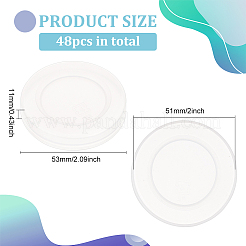 ガラスプリンボトルのプラスチックボトルキャップの交換  びんのふた  フラットラウンド  ホワイト  53x11mm  内径：51mm&nbsp;AJEW-WH0347-40B