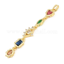 Brass Micro Pave Cubic Zirconia Big Pendants&nbsp;KK-K418-03C-G