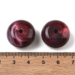 ツートンアクリルビーズ  天然石風  ロンデル  暗赤色  19.5x11mm  穴：2.5mm  約165個/500g&nbsp;AC-CBABA33-01H