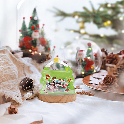 クリスマスツリーとペットのクッキー収納用再封可能袋 25個  チョコレート用  キャンディ  クッキー  ライムグリーン  21x18.5x0.15cm&nbsp;ABAG-SP0001-52