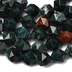 天然ブラッドストーン/ヘリオトロープビーズ連売り  スターカットラウンドビーズ  多面カット  9~10x9~10x9~10mm  穴：1~1.4mm  約38~40個/連  14.88''（15.08''センチメートル）&nbsp;G-Z119-A16-03