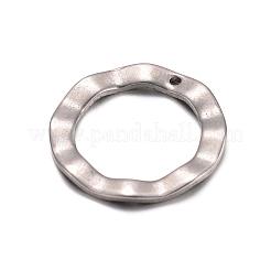 変色しにくい201ステンレススチールペンダント  リング  ステンレス鋼色  18x1mm  穴：0.5mm&nbsp;STAS-D429-69