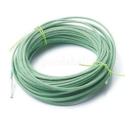 編組鋼線ロープコード  ミディアムアクアマリン  2x2mm  10 m /ロール&nbsp;TWIR-Z001-07