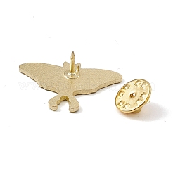 バタフライエナメルピン  リュックサック用ライトゴールド合金ブローチ  黄緑  24.5x30x2mm  ピン：1.3mm&nbsp;JEWB-A005-24-03