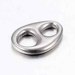 変色しにくい304ステンレススチールリンクコネクター  オーバル  ステンレス鋼色  19x15x2.5mm  穴：6~8mm&nbsp;STAS-G172-64P