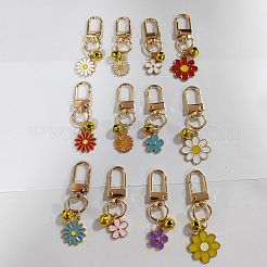 12Pcs Alloy Enamel Flower Pendant Decorations&nbsp;HJEW-PH01649