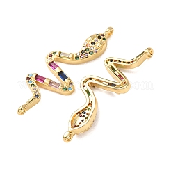 Brass Pave Colorful Cubic Zirconia Connector Charms&nbsp;CU-CBA4579-09G-A