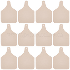 革ラベルタグ  穴付き  DIYジーンズ用  バッグ  靴  帽子アクセサリー  長方形  アンティークホワイト  76x54x2.7mm  穴：3mm  20個/セット&nbsp;AJEW-CL0003-23B