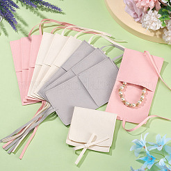 15Pcs 3 Colors Square Fiber Cloth Jewelry Pouches&nbsp;ABAG-TA0002-24