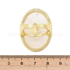 Natural Quartz Crystal & Flower Amazonite Oval Cuff Rings&nbsp;G-P599-01G-01