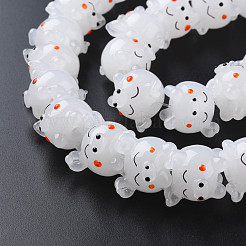 Handmade Bumpy Lampwork Beads Strands&nbsp;LAMP-T007-17C
