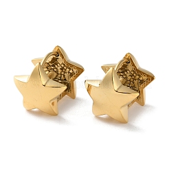 イオンプレーティング(IP) 304 ステンレススチール フープピアス  18KGP本金メッキ  スター  14x15x16mm&nbsp;EJEW-C124-01C-G