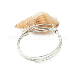 Natural Spiral Shell Finger Rings&nbsp;RJEW-TA00172-02