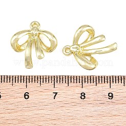 合金ペンダント  ちょう結びのチャーム  ラックめっき  カドミウムフリー＆鉛フリー  ゴールドカラー  20.5x17x5mm  穴：1.4mm&nbsp;AL-CBAF039-06G