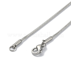 304 Stainless Steel Round Snake Chain Necklace for Men Women&nbsp;NJEW-WH0002-15A-P