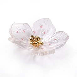 アクリルカボション  花  ラベンダーブラッシュ  20x21x5mm&nbsp;X-SACR-E002-17