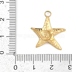 304ステンレスペンダント  ヒトデチャーム  イオンプレーティング（ip）  18KGP本金メッキ  22.5x20x2mm  穴：2.5mm&nbsp;STAS-I325-014G