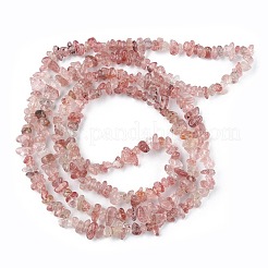 天然石ストロベリークォーツビーズ連売り  チップ  1.5~4.5x3~13x2.5~8mm  穴：0.6mm  30.94~31.97インチ（78.6~81.2cm）&nbsp;G-G0003-B06