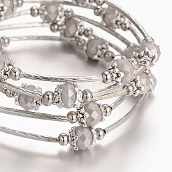 Five Loops Wrap Glass Beads Bracelets&nbsp;BJEW-JB01962-02