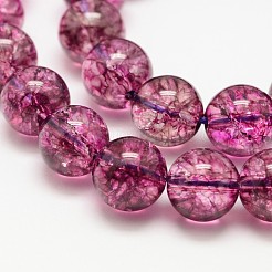 Dyed Round Natural Crackle Quartz Beads Strands&nbsp;G-K084-8mm-MB