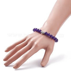 7Pcs 7 Color Natural Malaysia Jade(Dyed) Stretch Bracelets Set with Alloy Hangers&nbsp;BJEW-JB08133