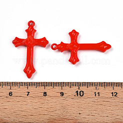 オペークアクリルパーツ  クロス  レッド  36x22x3mm  穴：1.6~2mm  約1040個/500g&nbsp;SACR-WH0017-01G