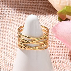 304 Stainless Steel Multilayer Open Cuff Rings&nbsp;RJEW-Z077-01G-04