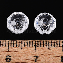 透明なアクリルビーズ  多面カット  ロンデル  透明  8~8.5x5.5mm  穴：1.8mm  約3120個/500g&nbsp;MACR-S296-56A